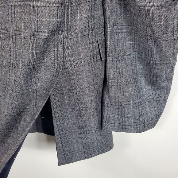 Tommy Hilfiger Adams Wool Blend Blazer Sports Jacket 2 Button Grey Black 42 Long - Picture 9 of 13